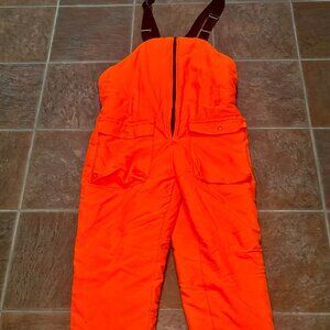 ~~Mens XL Blaze Orange Bib Overalls Insulated Hunting...SOME LIGHT MARKS, OVERAL